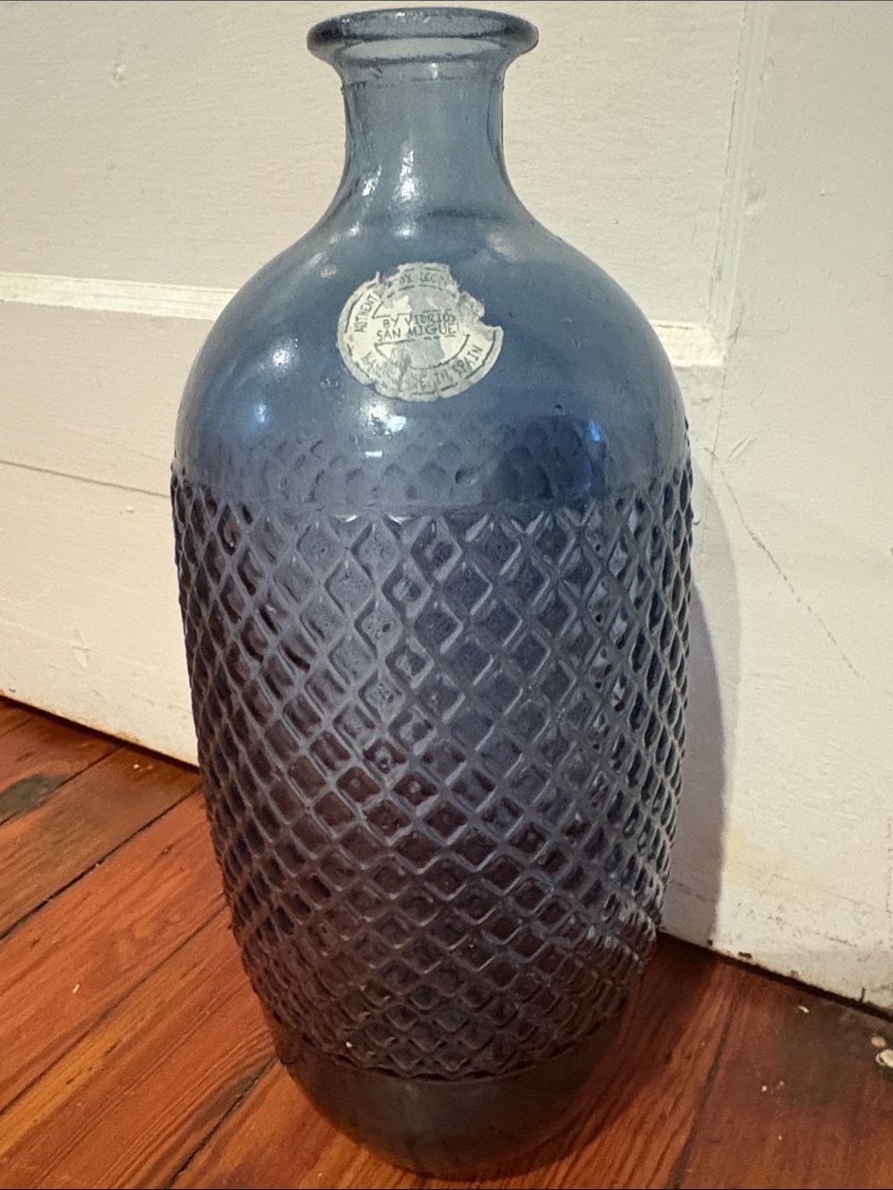 Vidrios San Miguel Retro Diamante Jumbo Glass Bottle Vase.